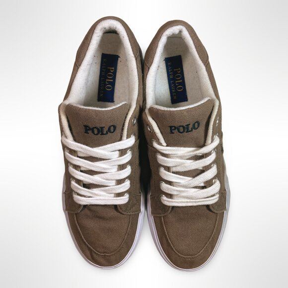 Polo Ralph Lauren 8d Gray Canvas Humberto Shoes 8D Men's Casual Sneakers - Picture 3 of 9